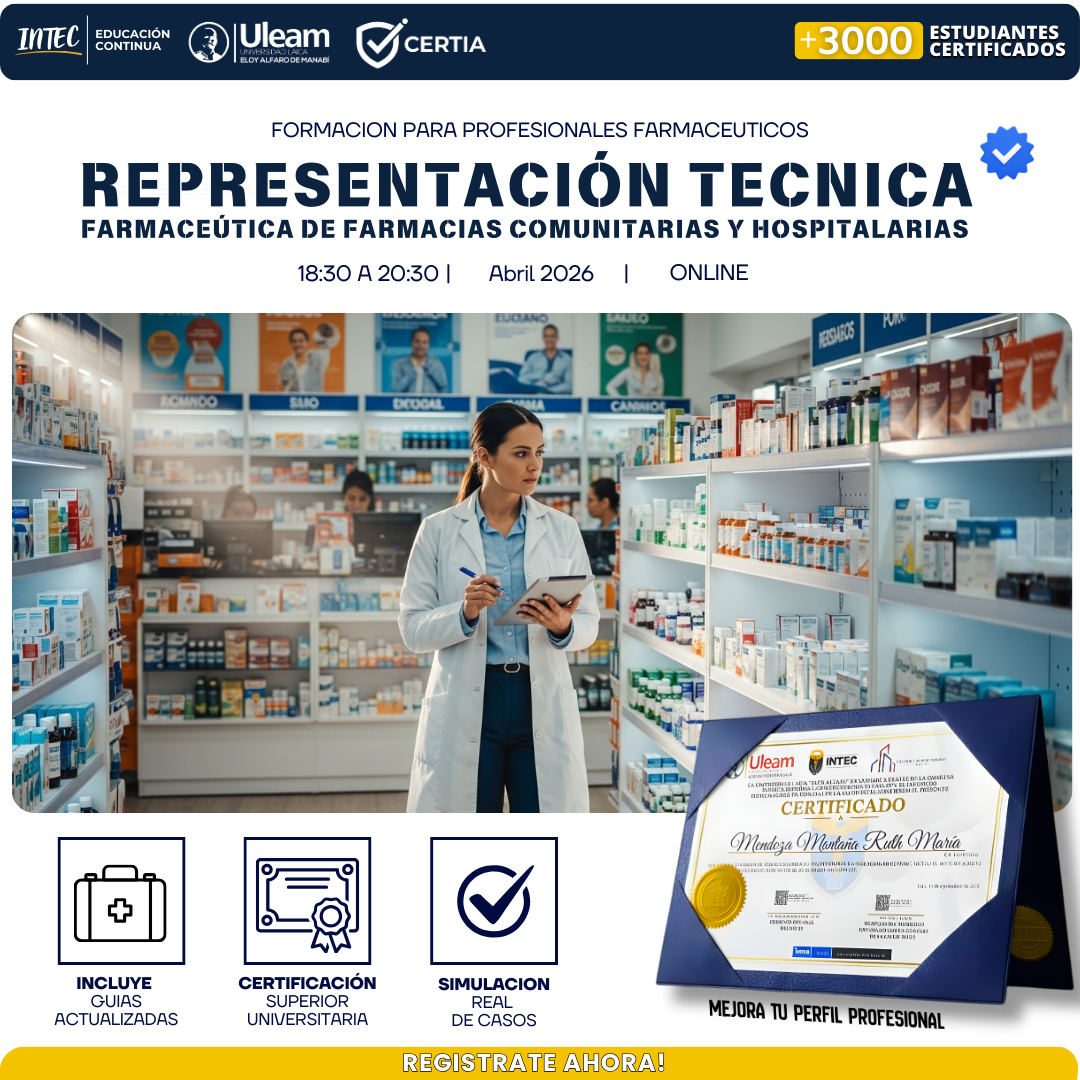 Representación Técnica Farmacéutica de farmacias comunitarias y hospitalarias